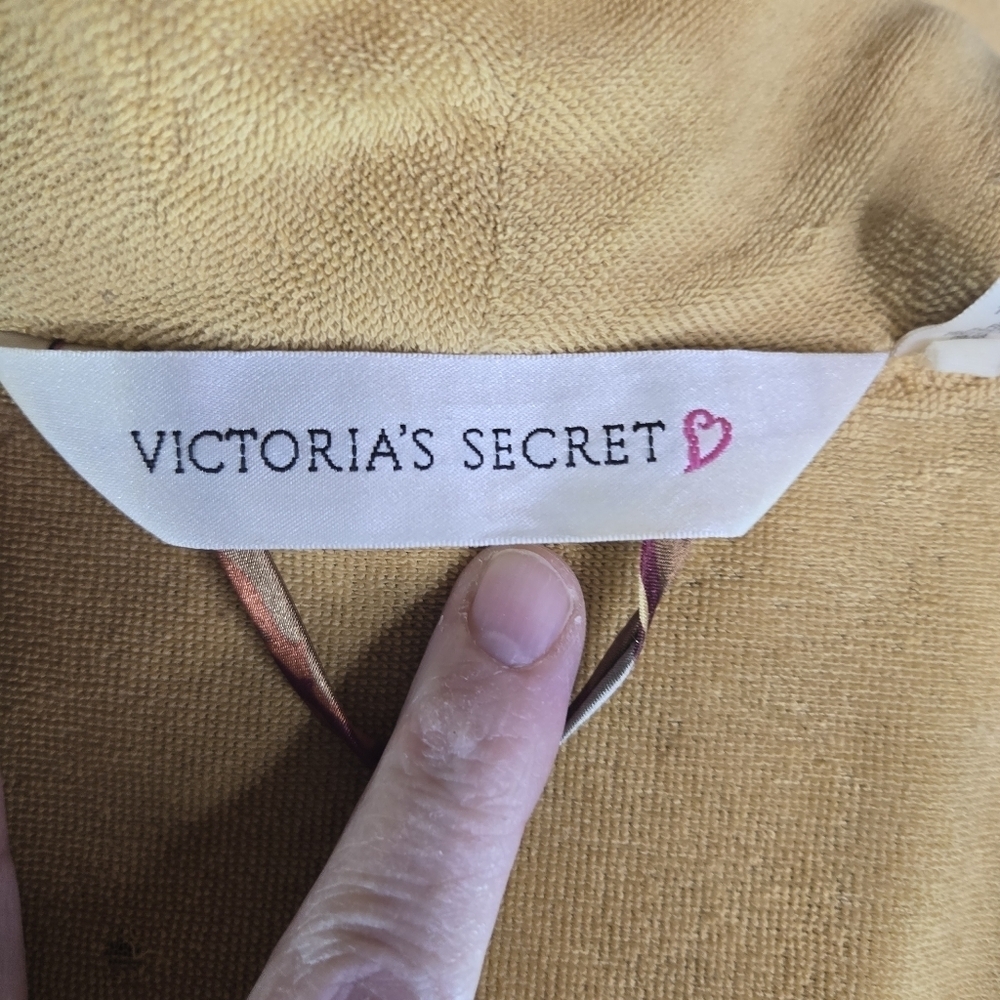 Vtg 90s Y2k Victorias Secret Satin Paisley Terrycloth Robe - Picture 4 of 12
